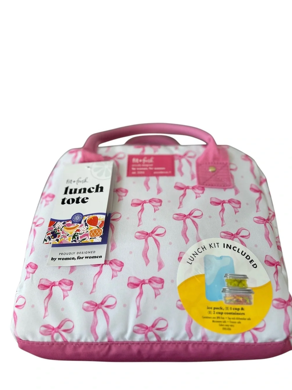 NWT Fit & Fresh Pink Coquette Bow Lunch Bag & Tumbler Set 🎀